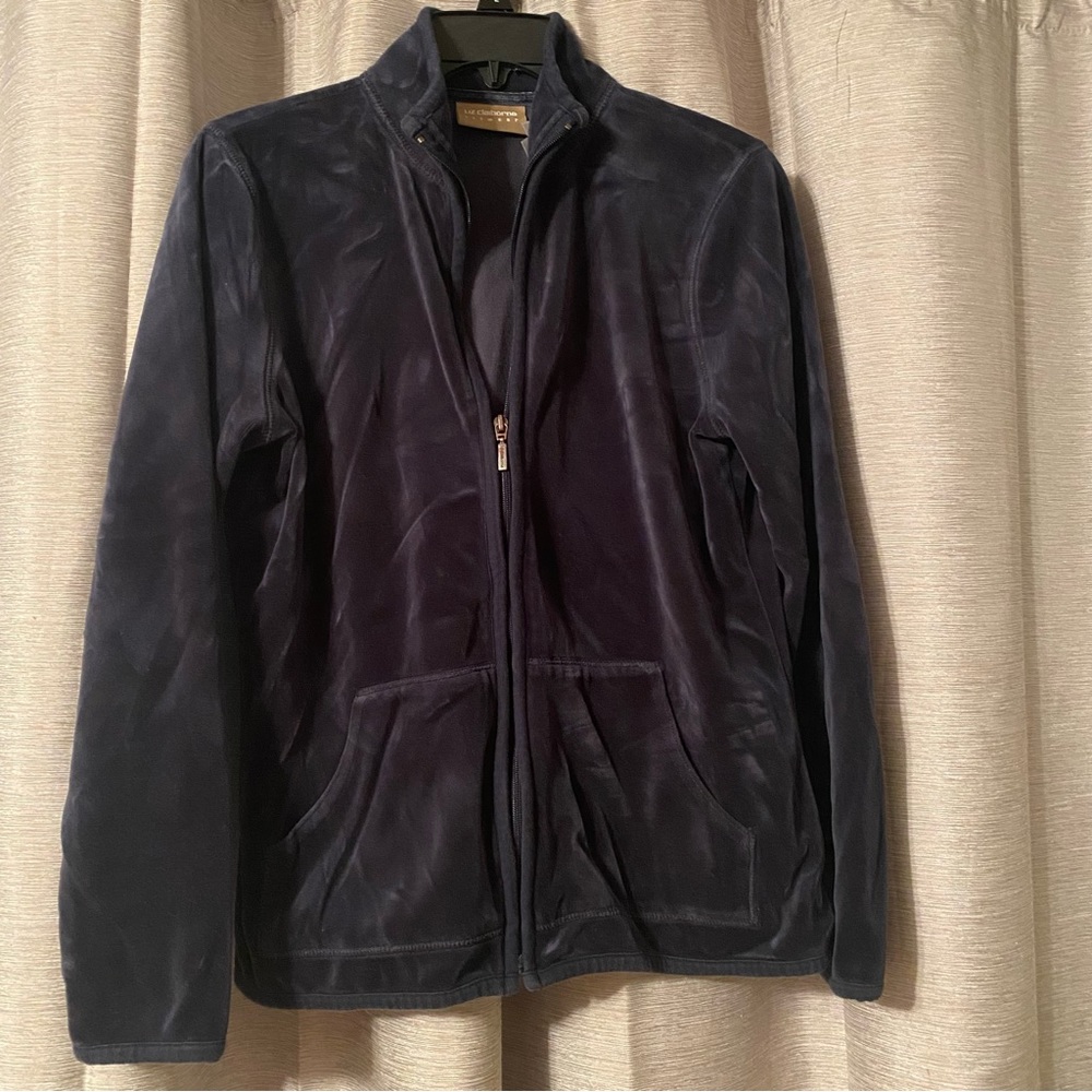 Liz Claiborne, Lizwear, zip up navy jacket, size medium, like new condition